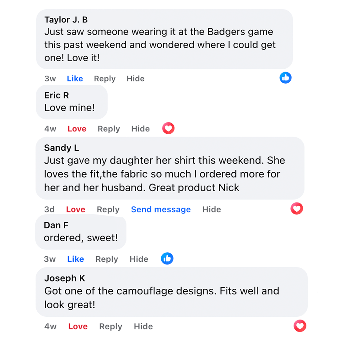 Product reviews on a social media platform with user comments and interactions.