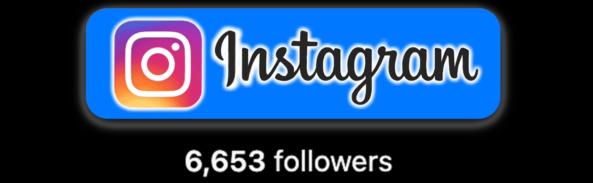 Instagram logo with follower count on a black background