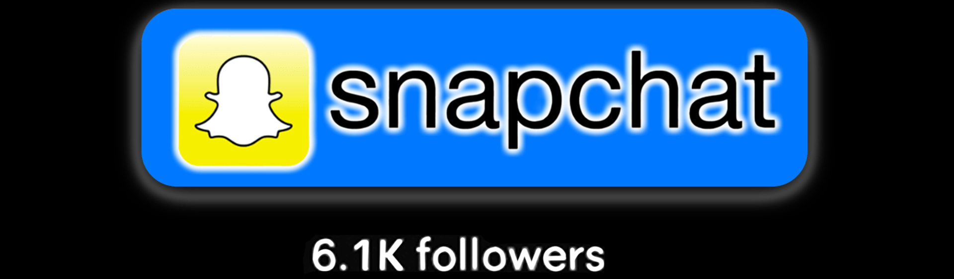 Snapchat logo with 6.1K followers text on a black background