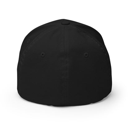 Black baseball cap on a white background