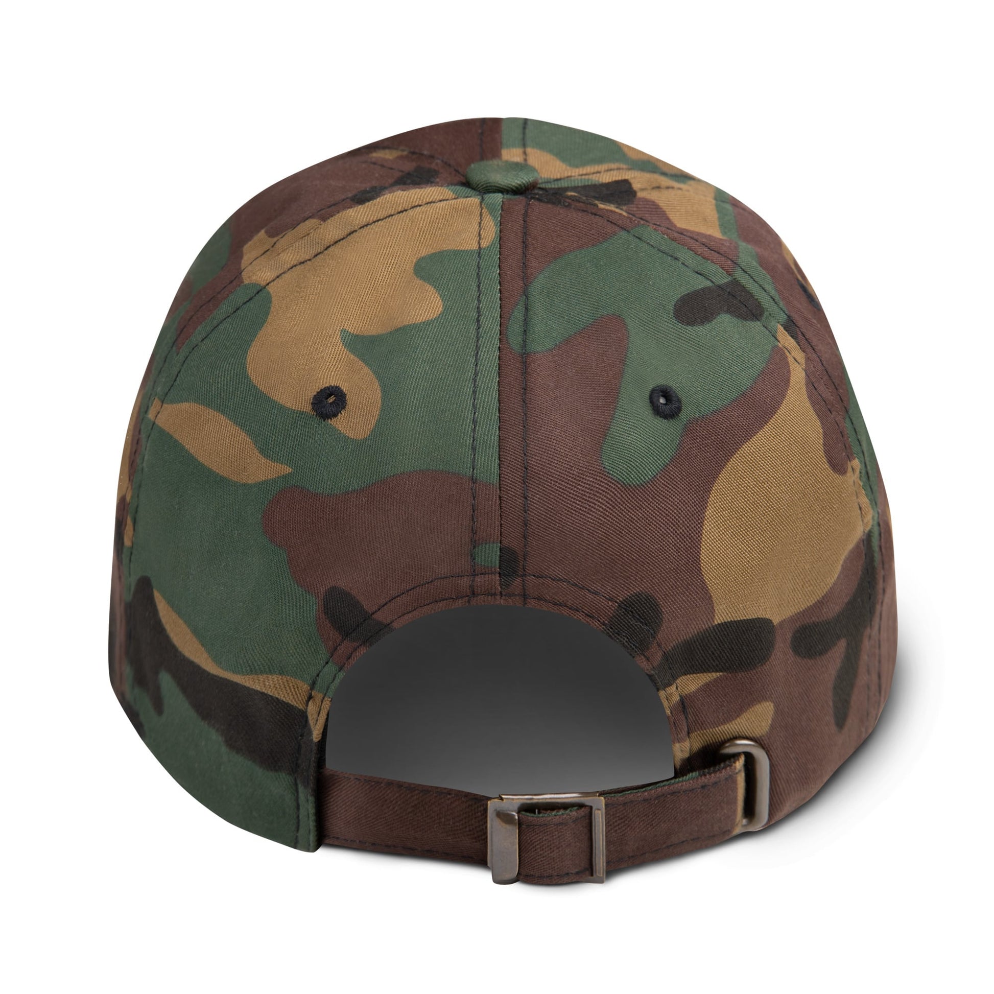 Camouflage baseball cap on a white background