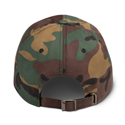 Camouflage baseball cap on a white background