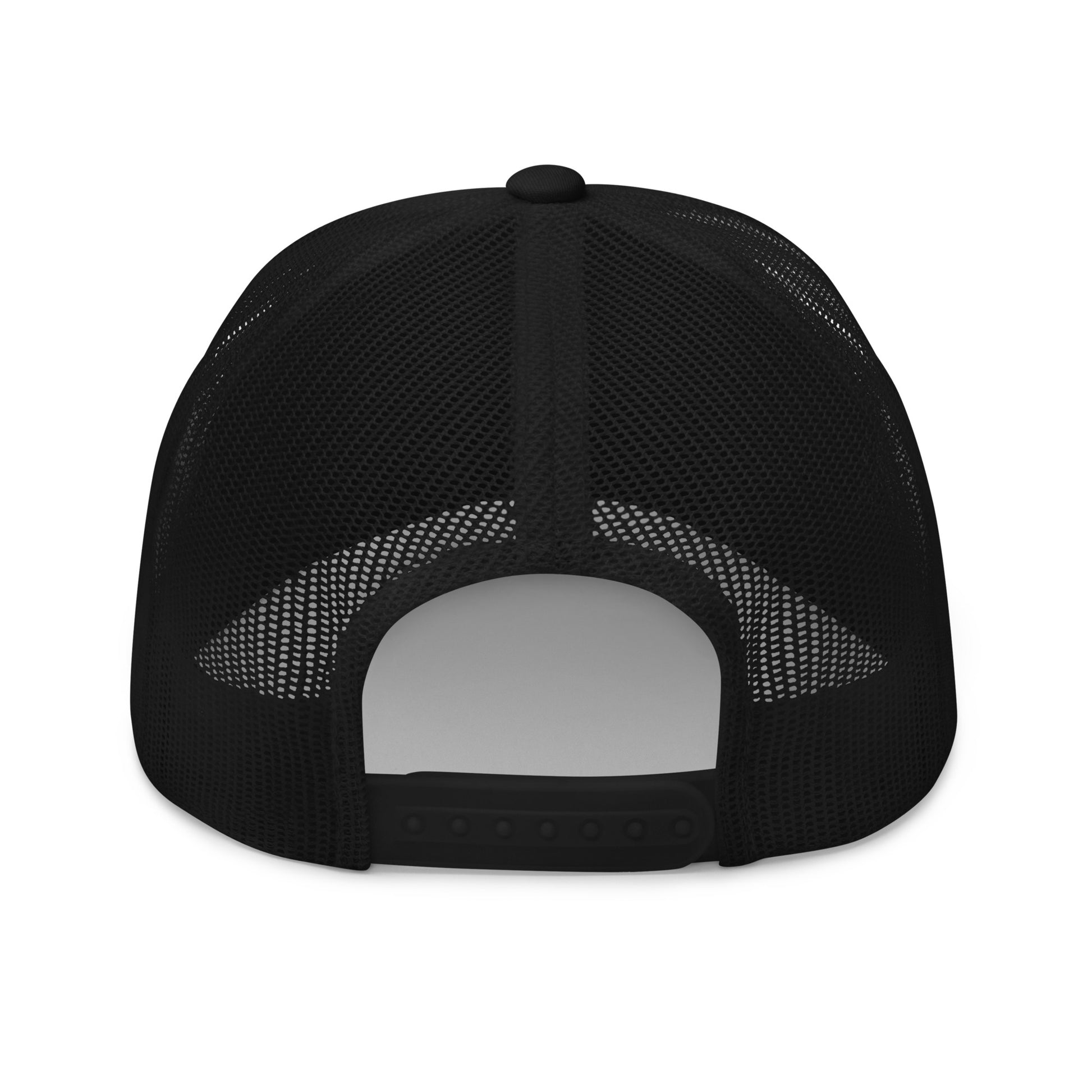 Black mesh cap on a white background