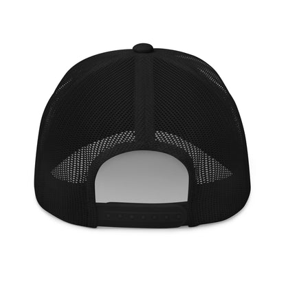 Black mesh cap on a white background