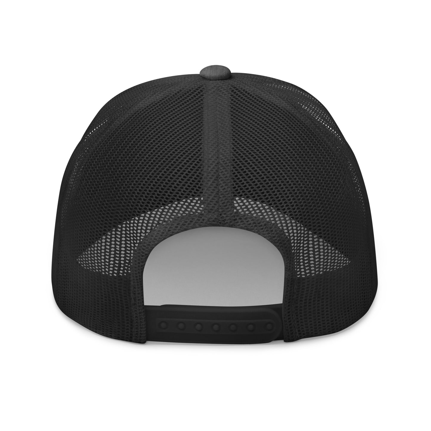 Black mesh cap on a white background