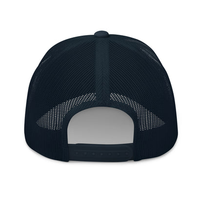 Navy blue mesh cap on a white background