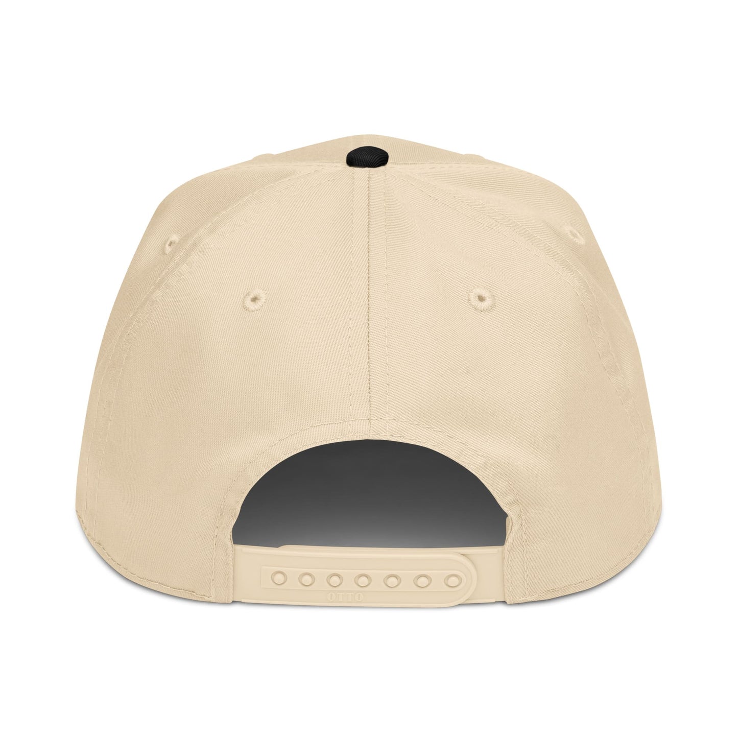Beige cap with a black interior on a white background