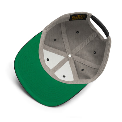 Green and gray cap with a white interior on a white background